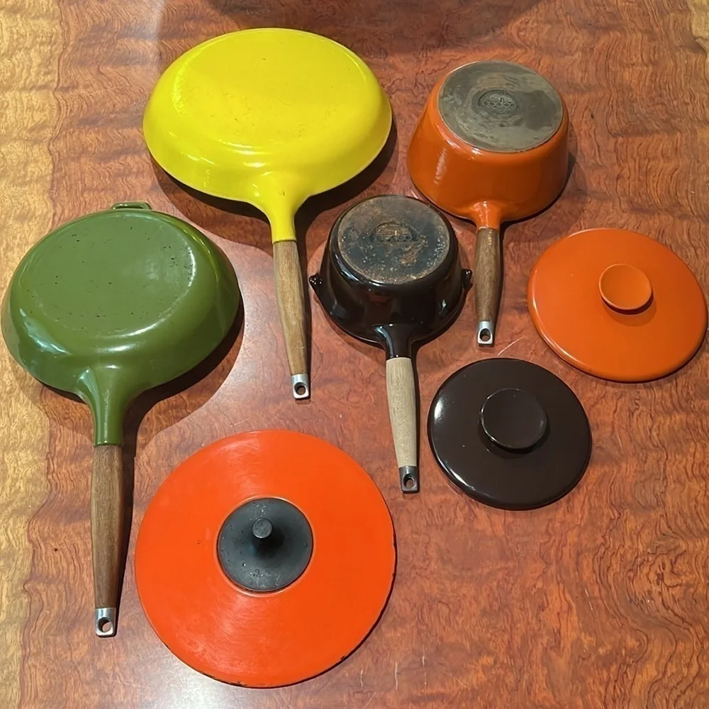 Copco Enameled Cast Iron Vintage Collectible 6 Plus 1 Piece Set of Cookware